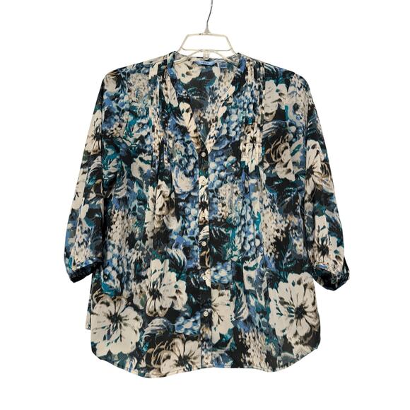 Izod Floral Printed Blouse/Tunic, Size M - Picture 1 of 6